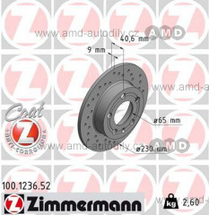 Brzdov kotou zadn 232mm - Zimmermann Sport 1J0615601N